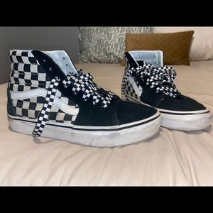 Vans Off The Wall Authentic High Top Shoes Womens 7.5 Black White